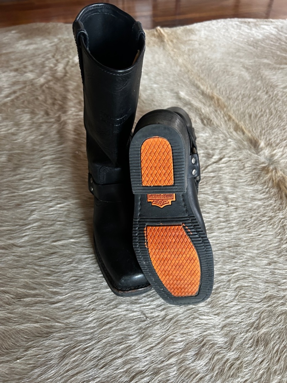 Harley-Davidson Black Leather Harness Moto Boots - Picture 4 of 6